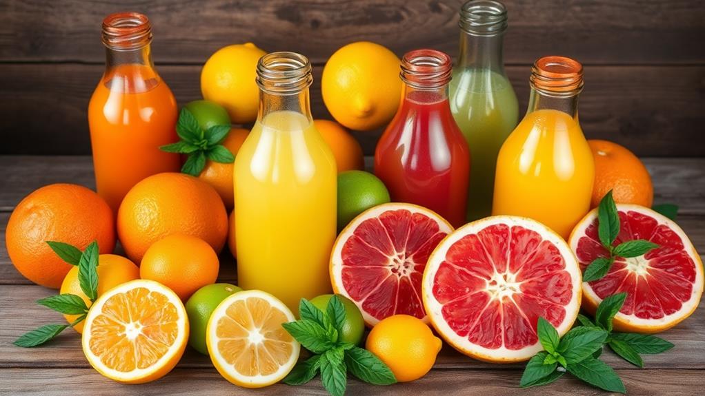 diverse citrus juice options