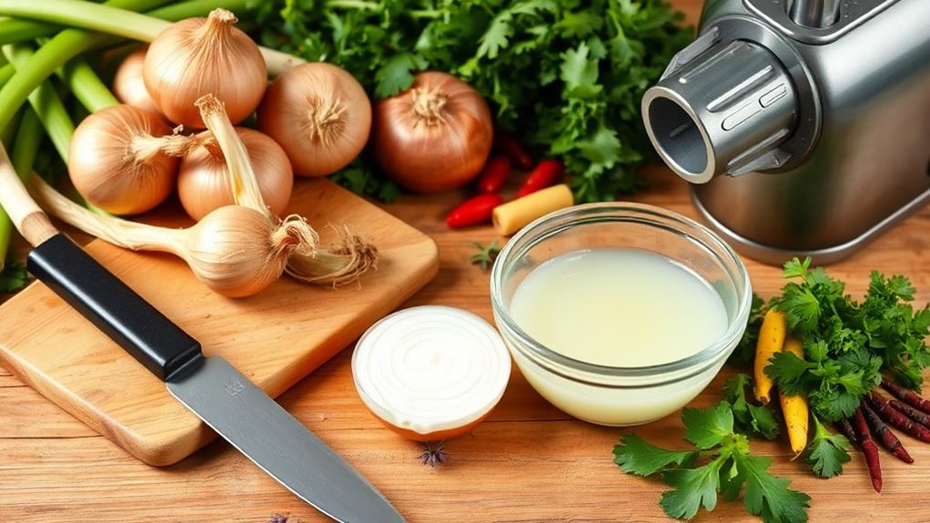 making fresh onion juice