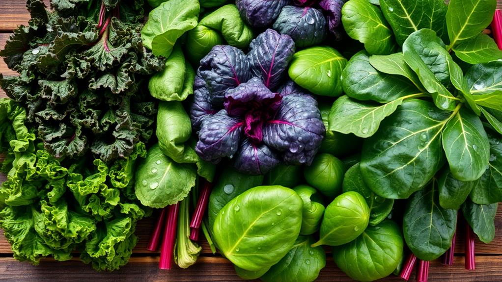 nutritious leafy greens selection