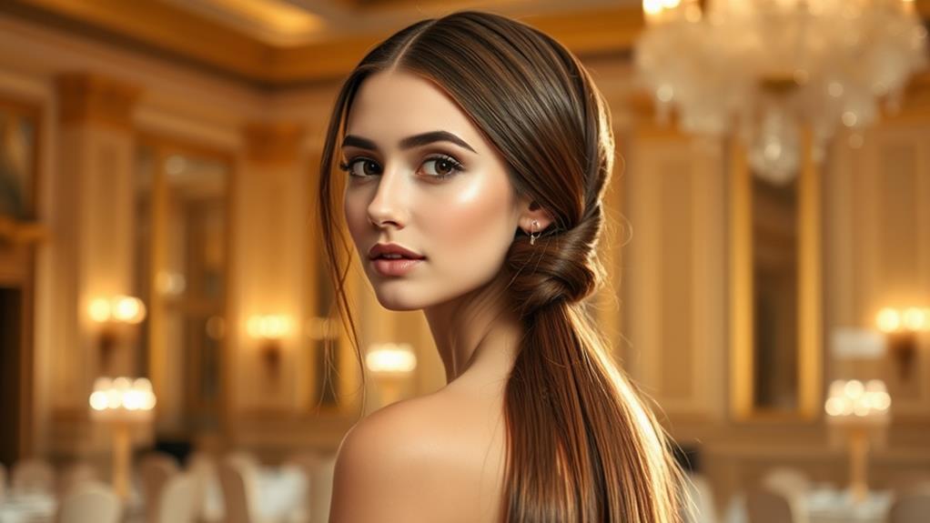 elegant sleek low ponytail